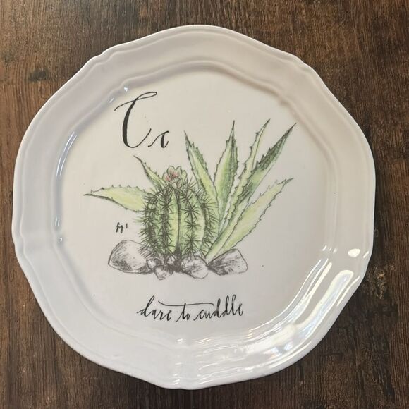 Anthropologie  Linea Carta Canape Calligrapher Plate Letter C “Here to cuddle “ - Picture 1 of 5